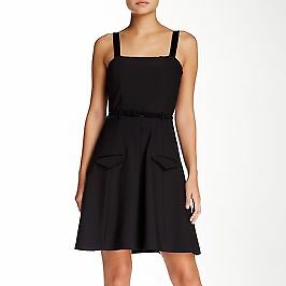 Black Theory Dress with pockets and belt